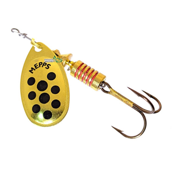 Spoon spinner Mepps Aglia Decoree No. 2 gold/black dots 4.5g