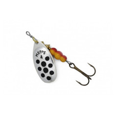Spoon spinner Mepps Comet Decoree No. 1 silver/black dots 3.5g