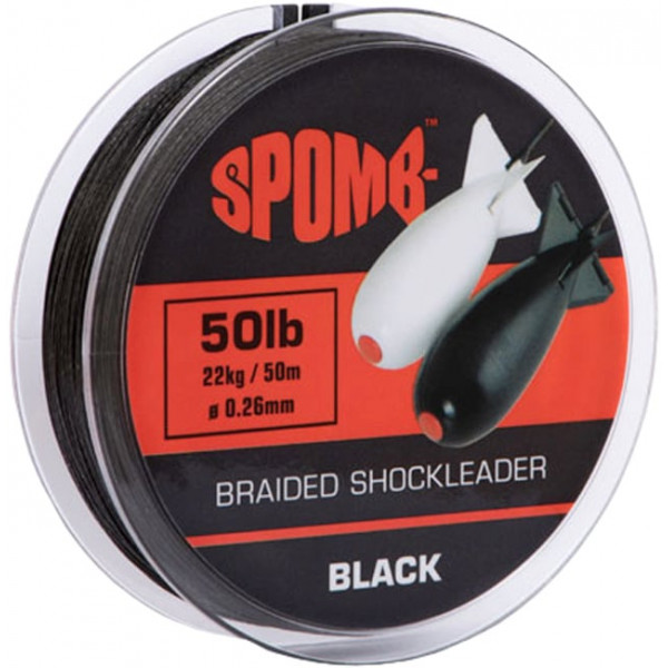 Шоклідер SPOMB Braided leader 50lb 50 m к:black