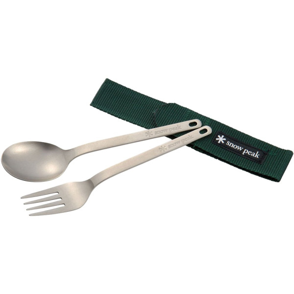Набір столових приладів Snow Peak SCT-002 Titanium Fork & Spoon Set ложка і виделка