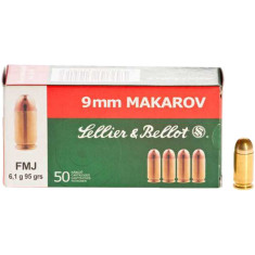 Патрон Sellier & Bellot кал. 9x18 куля FMJ маса 6,1 г