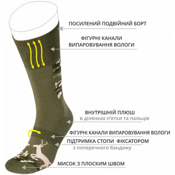 Шкарпетки Duna 2112. 39-42. Хакі