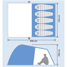 Палатка Norfin Alta 5 Кемпинговая 5 Местная 2-х слойная ц:голубой
