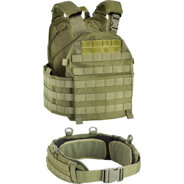 Жилет тактичний Defcon5 Carrier Vest із поясом. OD Green