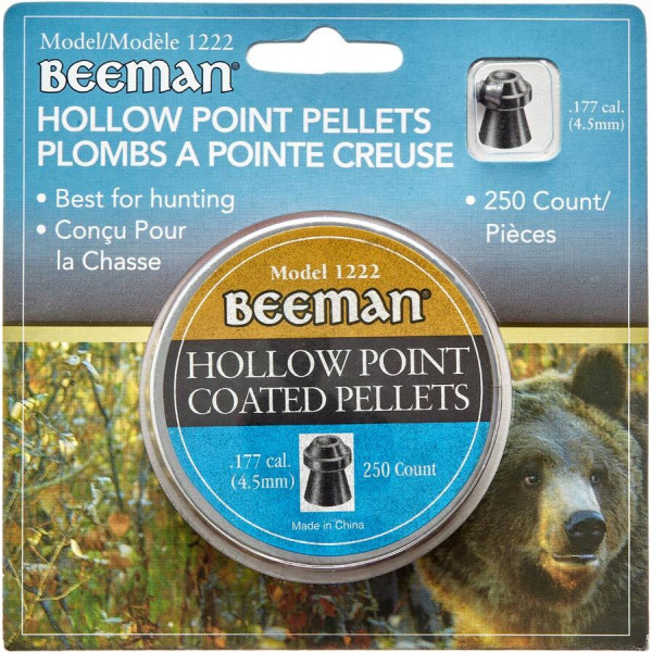 Пули пневм Beeman Hollow Point. Кал. - 4.5 мм. Вес - 0.47 г. 250 шт/уп