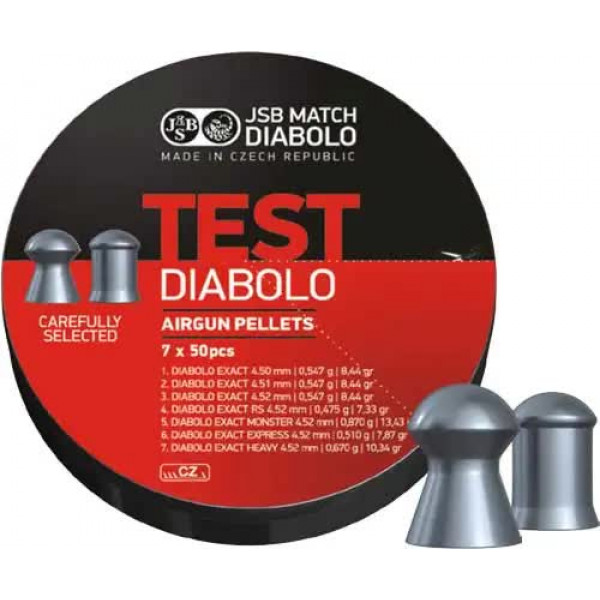 Кулі пневматичні JSB Diabolo Exact Test. Кал. 4.52 мм. Вага – 0.51/0.54/0.67/0.87 гр. 350 шт/уп