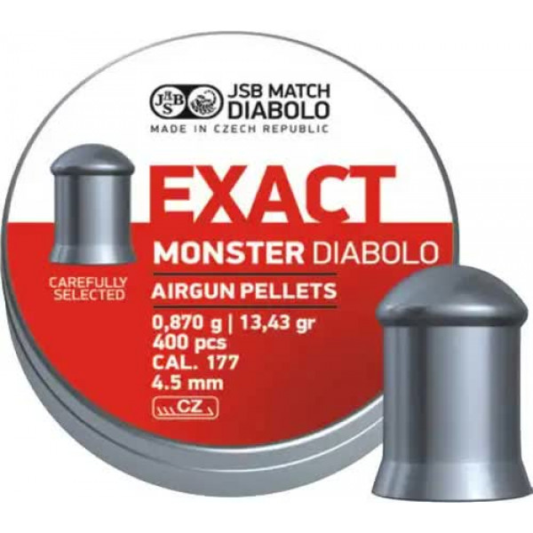 Пули пневматические JSB Diabolo Monster. Кал. 4.52 мм. Вес - 0.87 г. 400 шт/уп