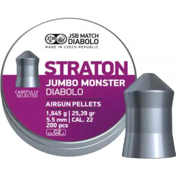 Кулі пневматичні JSB Diabolo Straton Jumbo Monster. Кал. 5.51 мм. Вага - 1.64 г. 200 шт/уп