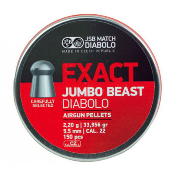 Кулі пневматичні JSB Exact Jumbo Beast. Кал. 5.52 мм. Вага - 2.20 г. 150 шт/уп