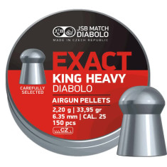 Пули пневматические JSB King Heavy. Кал. 6.35 мм. Вес - 2.2 г. 150 шт/уп