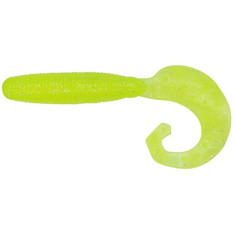 Silicone Reins FAT G-TAIL GRUB 4 "129 Glow chart silver 10 pieces					