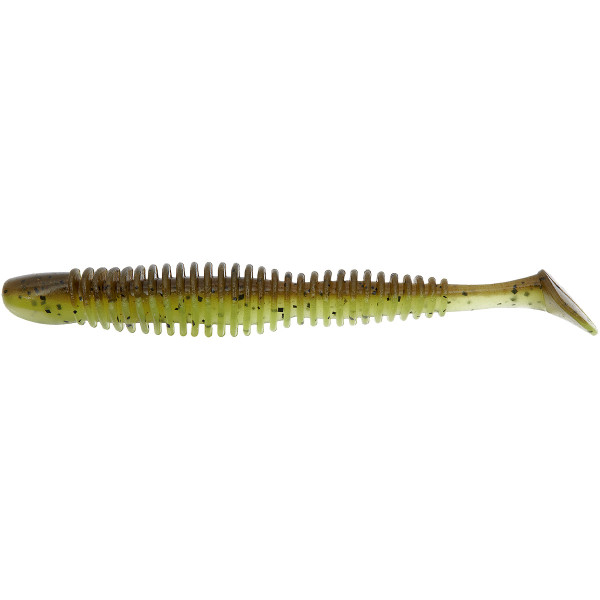 Силікон Reins Bubbring Shad 4" B08 Green Pumpkin Chart Melon (6 шт/уп.)