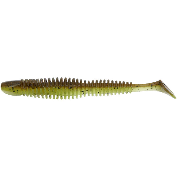 Силикон Reins Bubbring Shad 4" B08 Green Pumpkin Chart Melon (6 шт/уп.)