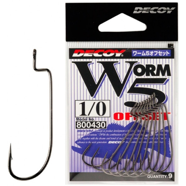 Крючок Decoy Worm 5 Offset 6, 9шт