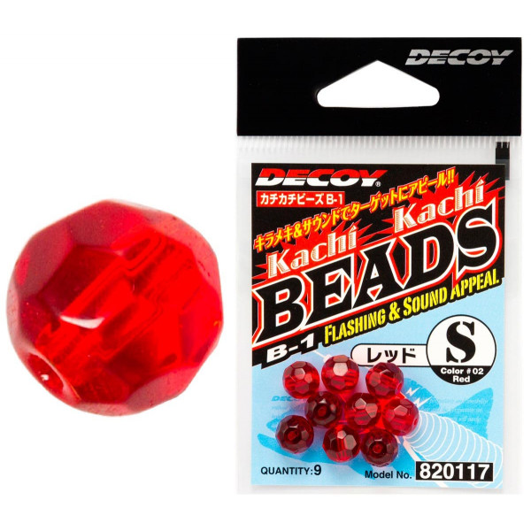 Намистина Decoy B-1 Kachi-Kachi Beads S (9 шт/уп) к:червоний