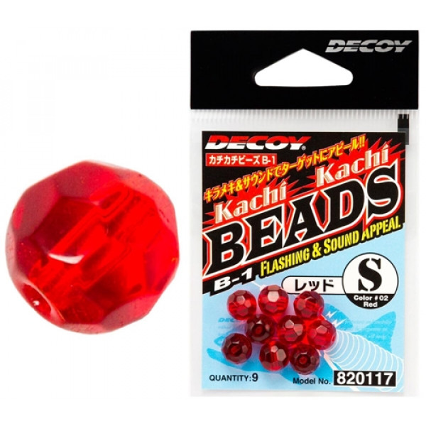 Намистина Decoy B-1 Kachi-Kachi Beads M (9 шт/уп) к:червоний