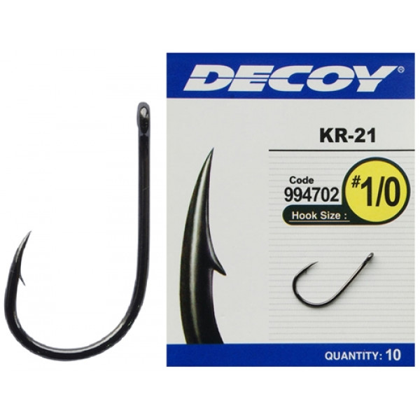 Decoy Hook KR-21 Black Nickeled # 6, 12 pcs.