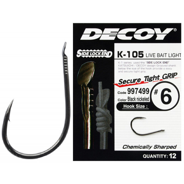 Гачок Decoy K-105 Live Bait Light #9 (12 шт/уп)