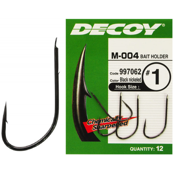 Крючок Decoy M-004 Bait Holder 1, 12 шт.