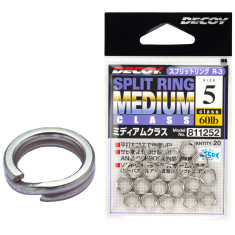 Кольцо заводное Decoy Split Ring 5, 60lb, 20 шт.