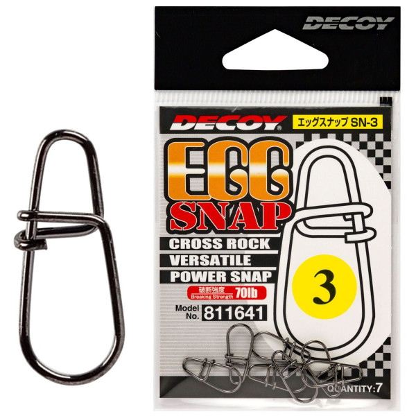 Застежка Decoy SN-3 Egg Snap 3, 70lb, 7 шт