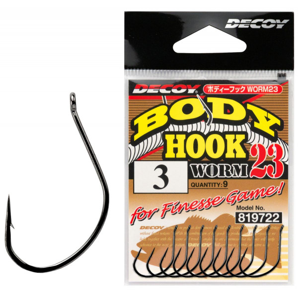 Крючок Decoy Worm 23 Body Hook 6, 9 шт