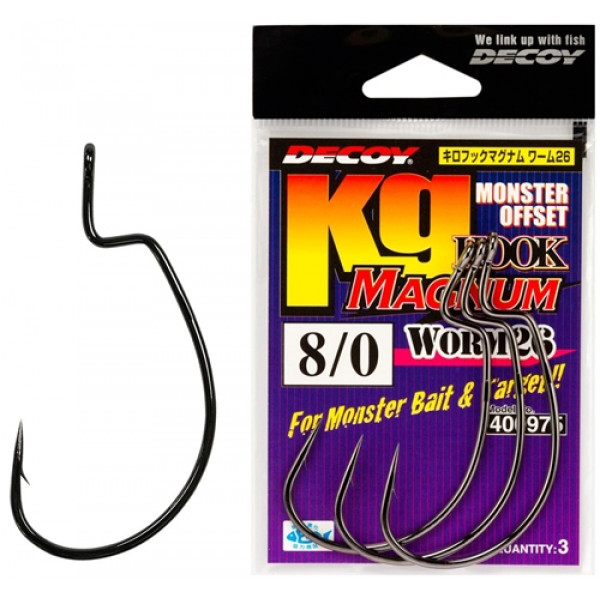 Decoy hook Worm26 Kg HOOK MAGNUM 6/0, 4 pieces