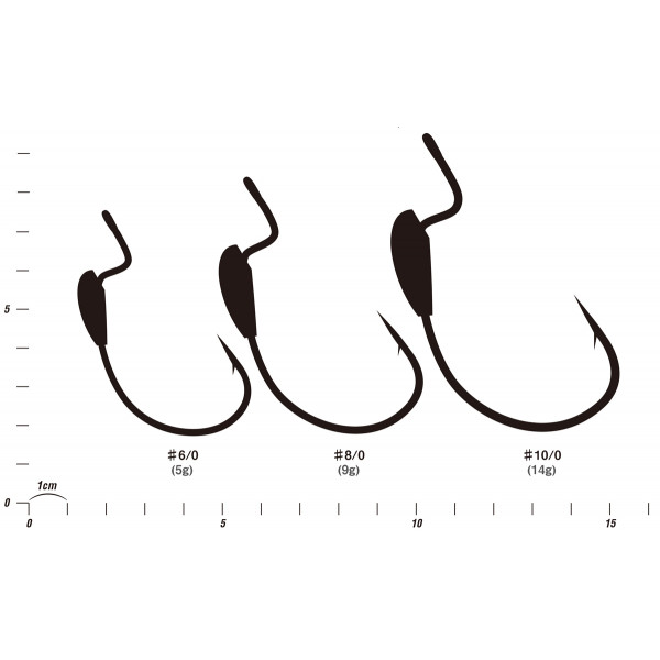 Крючок Decoy Worm126 Weighted Magnum #8/0-9.0g (3 шт/уп)