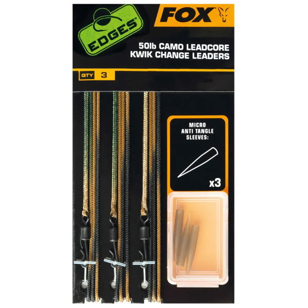 Оснащення корпове Fox International Camo Leadcore Kwik Change Leaders 50lb (3 шт/уп)