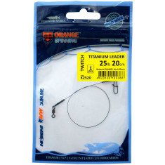 Повідець Ukrspin Orange Spinning титан з вертлюгом 24см 12кг(25lb)/0.35 мм