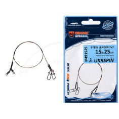 Leash UKRSPIN Orange Spinning AFW 1x19 20cm 10kg(22lb)/0.3mm (2pcs/pack)