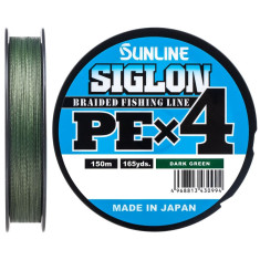Шнур Sunline Siglon PE х4 150m (темн-зел.) #1.5/0.209 mm 25lb/11.0 kg Шнур Sunline Siglon PE х4 150m (темн-зел.) #1.5/0.209 mm 25lb/11.0 kg