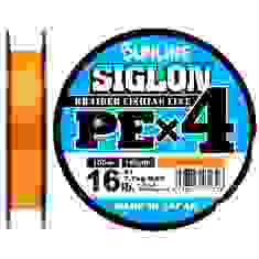 Шнур Sunline Siglon PE х4 150m (оранж.) #0.8/0.153mm 12lb/6.0kg