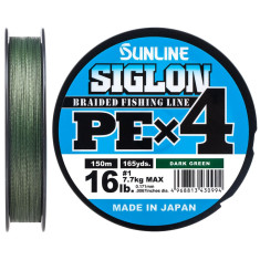 Шнур Sunline Siglon PE х4 300m (темн-зел.) #3.0/0.296 mm 50lb/22.0 kg