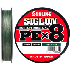Шнур Sunline Siglon PE х8 150m (темн-зел.) #0.8/0.153 mm 12lb/6.0 kg