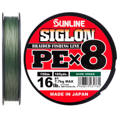 Шнур Sunline Siglon PE х8 300m (темн-зел.) #0.6/0.132 mm 10lb/4.5 kg Шнур Sunline Siglon PE х8 300m (темн-зел.) #0.6/0.132 mm 10lb/4.5 kg