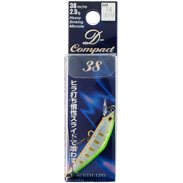 Воблер Smith D Compact 45S 38mm 2.5g #14 Lime Chart Yamame