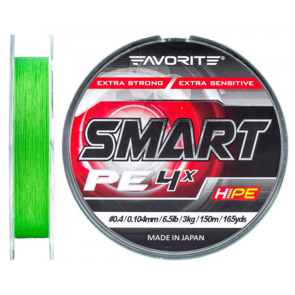 Cord Favorite Smart PE 4x 150m (salad) # 0.4 / 0.104mm 3kg / 6.5lb