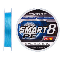 Шнур Favorite Smart PE 8x 150м (sky blue) #0.8/0.153mm 10lb/6.8kg Шнур Favorite Smart PE 8x 150м (sky blue) #0.8/0.153mm 10lb/6.8kg