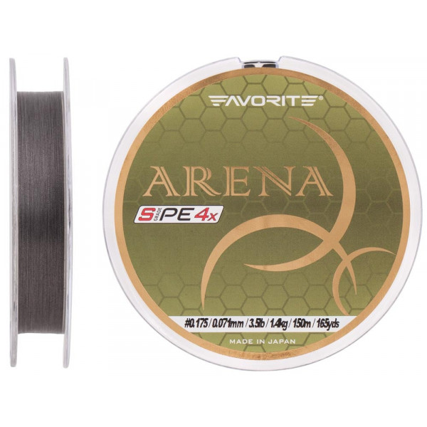 Шнур Favorite Arena PE 150м (silver gray) #0.175/0.071 3.5 mm lb/1.4 kg