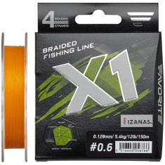 Шнур Favorite X1 PE 4x 150m (orange) #0.6/0.128mm 12lb/5.4kg Шнур Favorite X1 PE 4x 150m (orange) #0.6/0.128mm 12lb/5.4kg