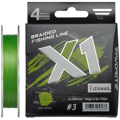 Шнур Favorite X1 PE 4x 150m (l.green) #3.0/0.296mm 41lb/19.0kg Шнур Favorite X1 PE 4x 150m (l.green) #3.0/0.296mm 41lb/19.0kg