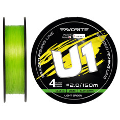 Шнур Favorite U1 PE 4x 150m (light green) #2.0/0.242mm 26lb/12.0kg