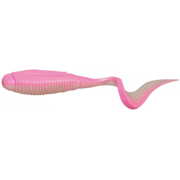 Силікон Jackall Rhythm Curly 5" Bubble Gum Pink/Pearl White (5шт/уп)