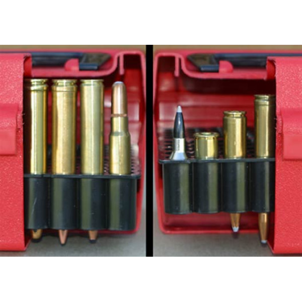 Коробка MTM R-100 на 100 патронов кал. 22-250 Rem; 243 Win; 6 mm BR Norma; 6,5x55; 6,5x284 Norma; 7,62x39; 30-30 Win; 308 Win; 30-06; 8x57 JRS; 9,3x74 R. Цвет – зеленый.