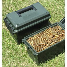 Коробка MTM AC50C для патронов кал. 50 BMG. Размеры – 19х34х22 см