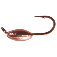 Мормишка вольфрамова Shark Овсинка 0.1g 1.5mm гачок D20 к:мідь