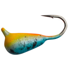 Мормишка вольфрамова Shark Крапля з вушком 0.267g 2.5mm гачок D18 к:помаранчевий/синій