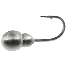 Мормишка вольфрамова Shark Подвійний кулька з отвором 0.8g 4,0mm гачок D14 к:срібло
