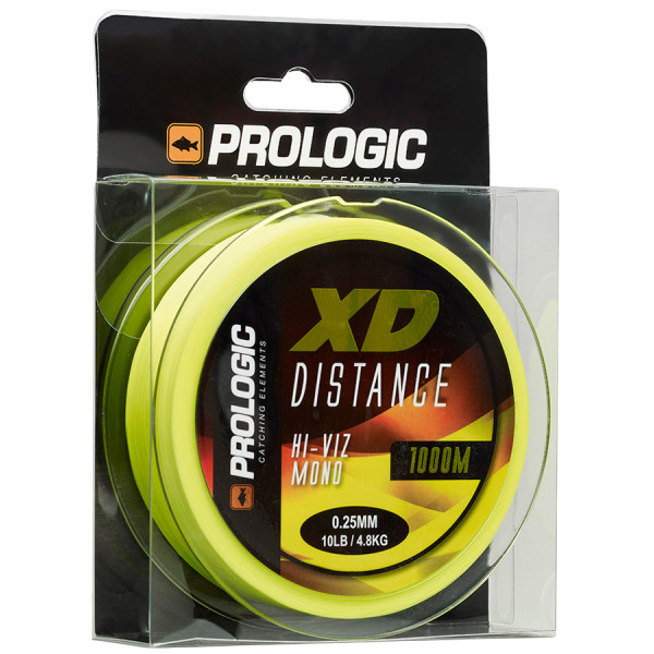 Волосінь Prologic XD Distance Mono 1000m 0.25mm 4.80kg 10Lb Hi-Viz Yellow